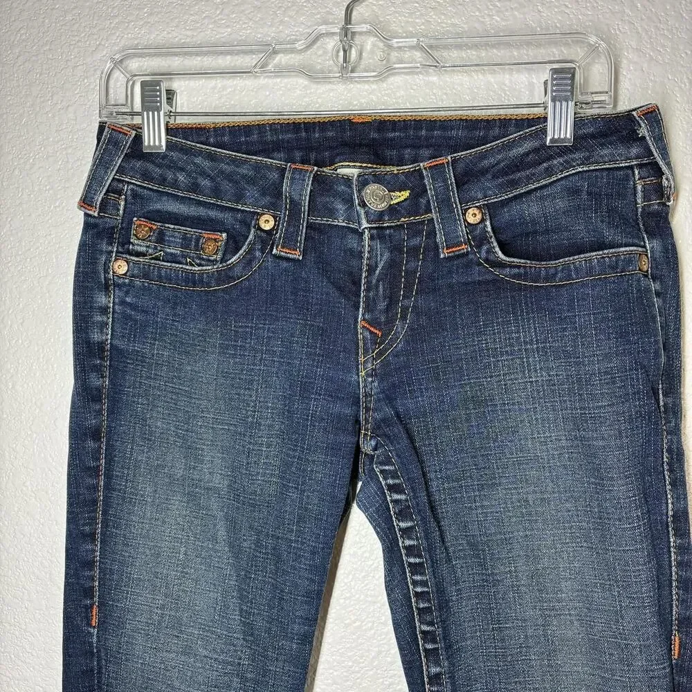 True Religion Johnny Jeans Mens 30x32 Blue Slim Straight Stretch Denim
